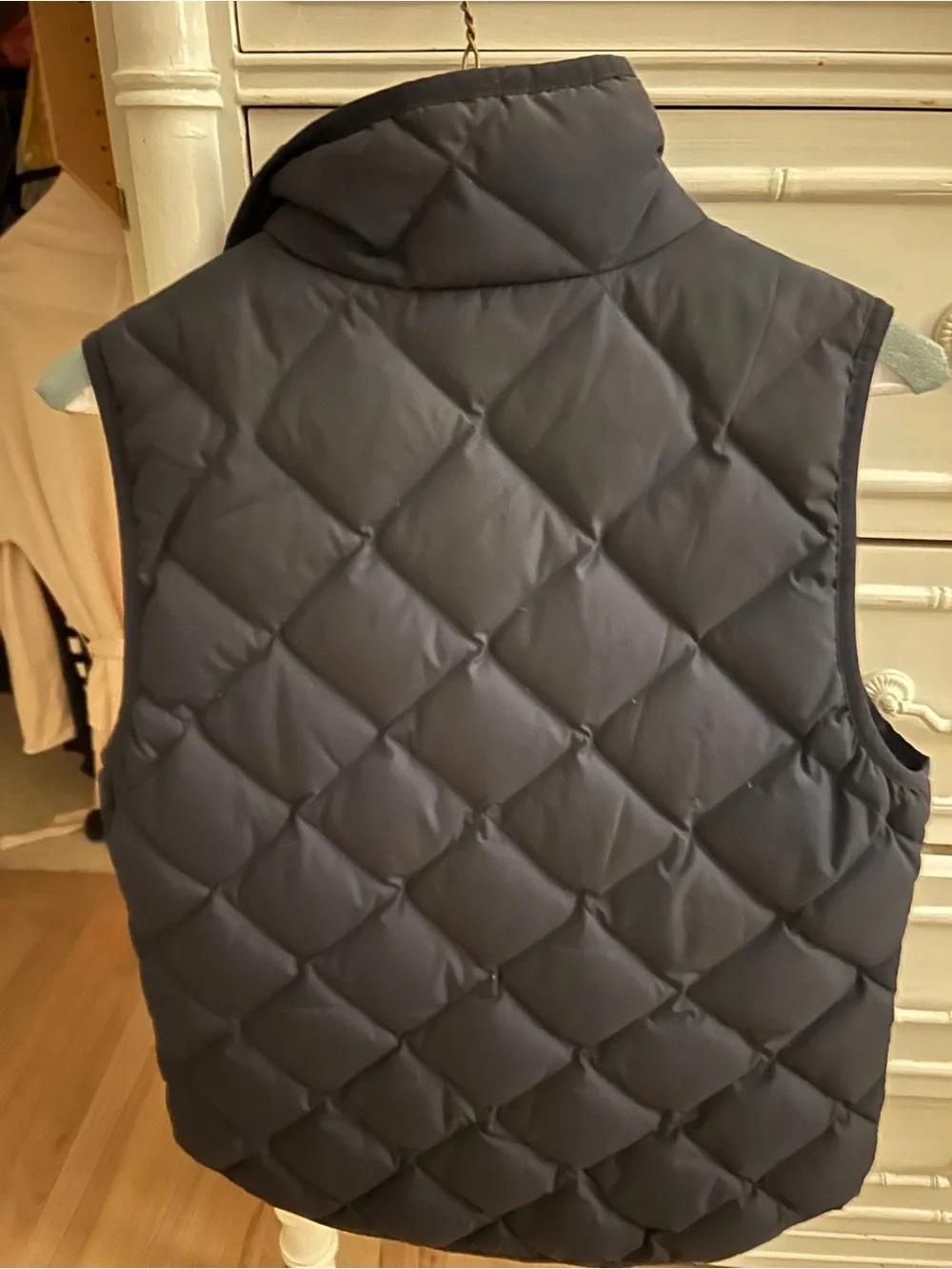 J.Crew Navy Quilted Puffer Vest with Gold Hardware